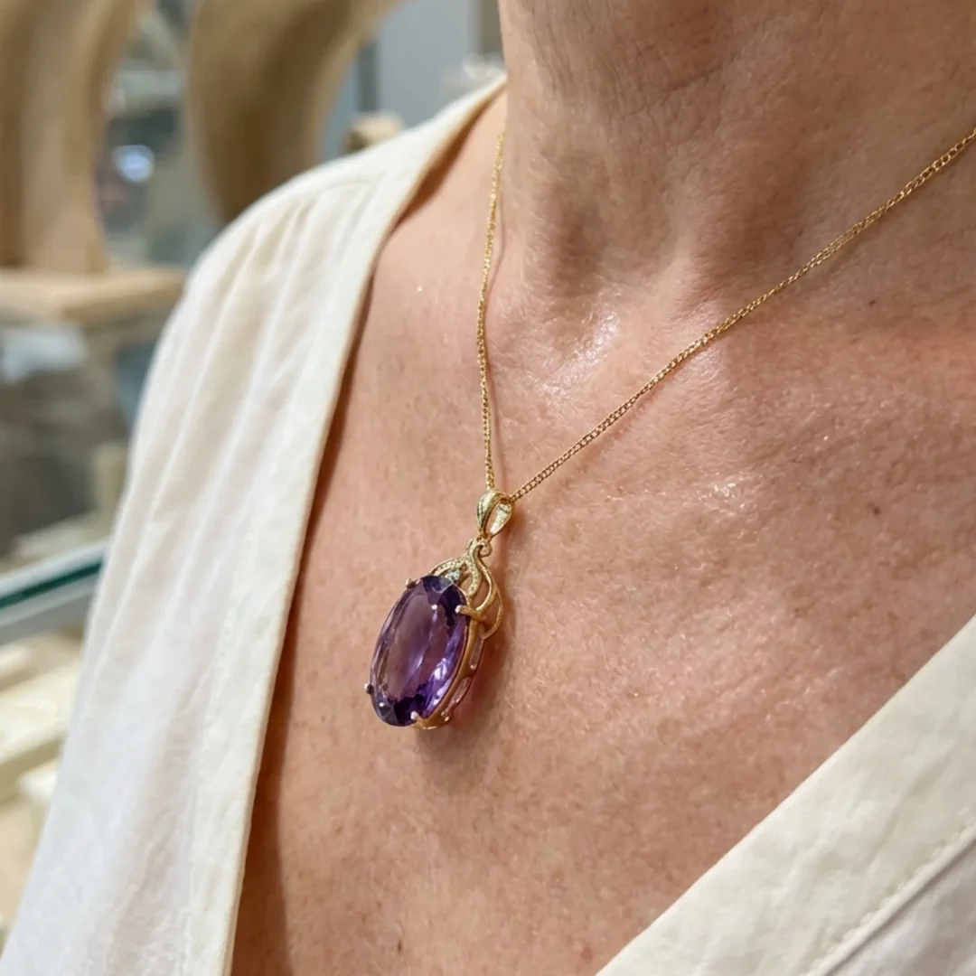Amethyst Imperial Oval Necklace | Gold - Image 2