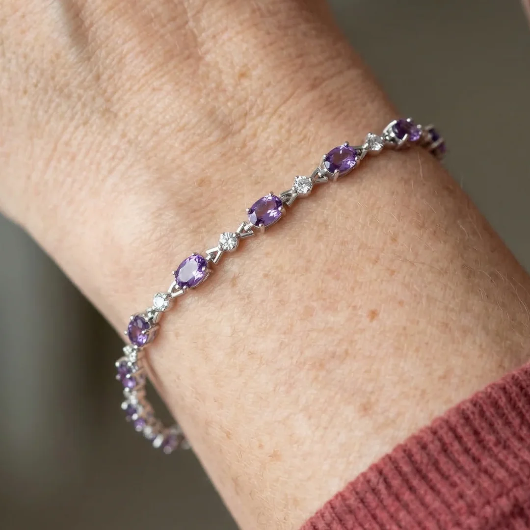 Amethyst Starlight Bracelet | White Gold - Image 2