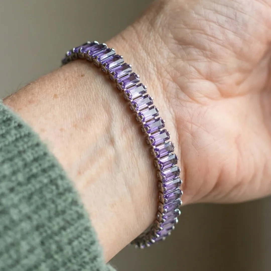 Amethyst Vertéa Tennis Bracelet | White Gold - Image 2