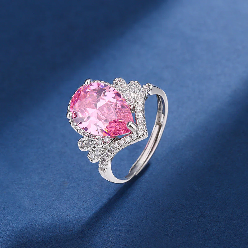 Aria Teardrop Pink Set | White Gold - Image 3