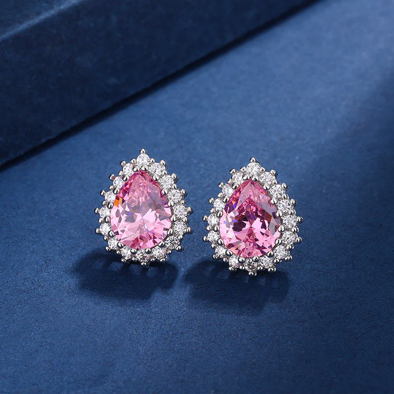Aria Teardrop Pink Set | White Gold - Image 5