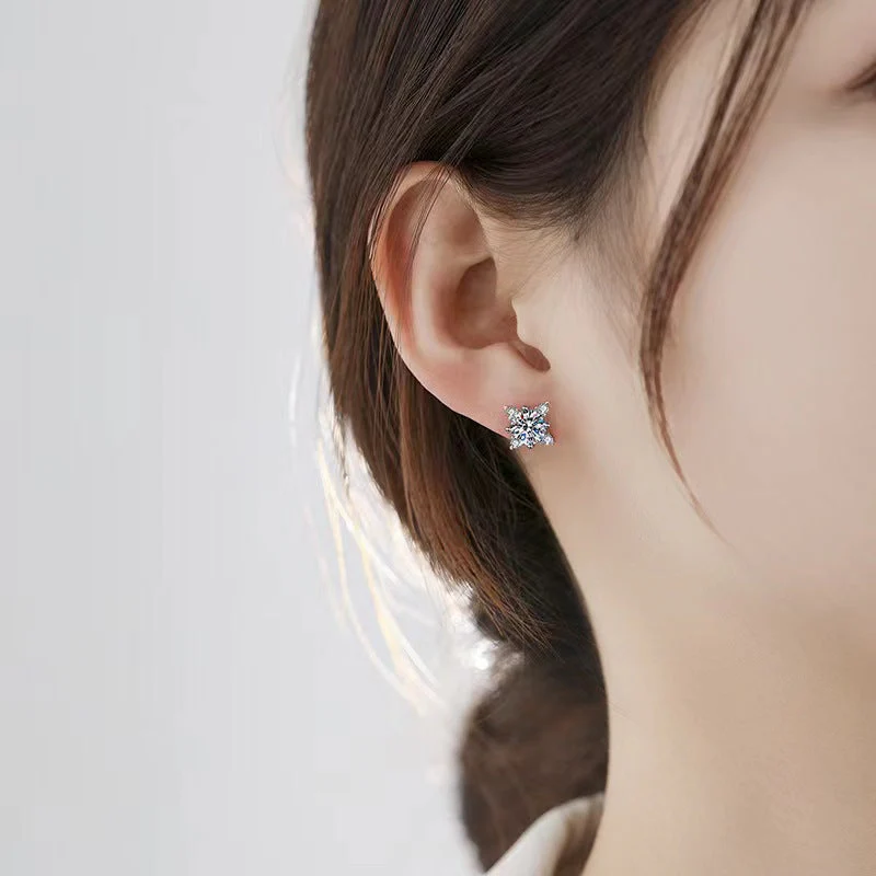 Aurelie flower earrings | White gold - Image 2