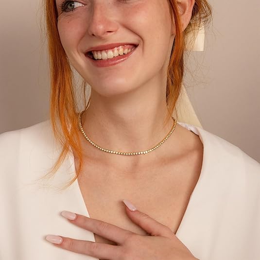 Tennis Necklace | Gold - Image 3