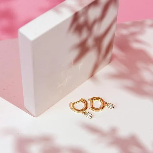 Bar Drop Earrings | Gold - Image 4