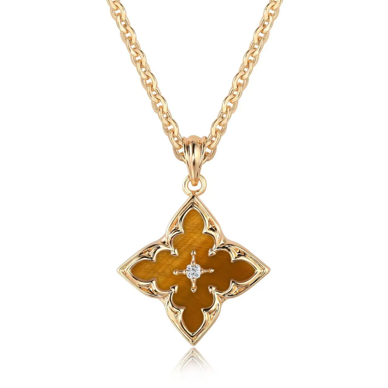 White Clover Pendant Necklace | Gold - Image 3