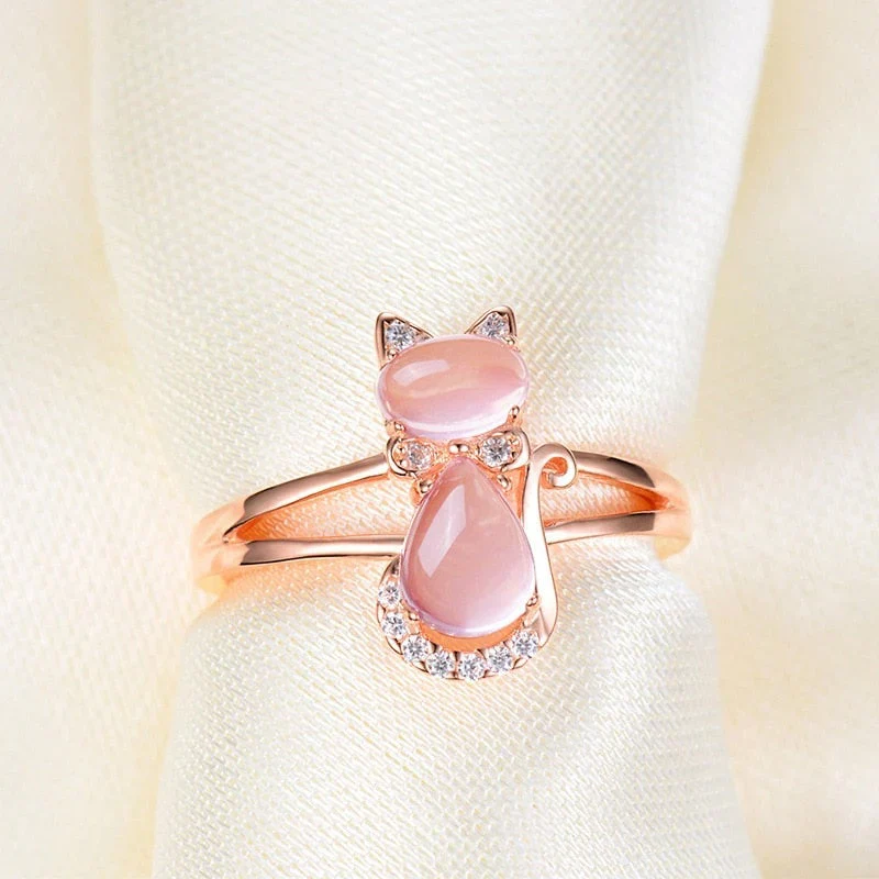Cat Ring in Rose Gold | Rose Gold - Image 3