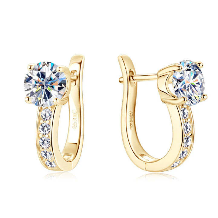 Channel Huggie Earrings | White Gold - Image 2