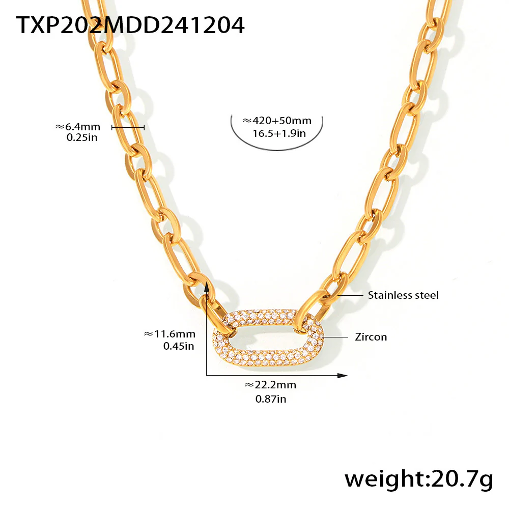 Paved Chunky Chain Link Jewelry Set | Gold - Image 9
