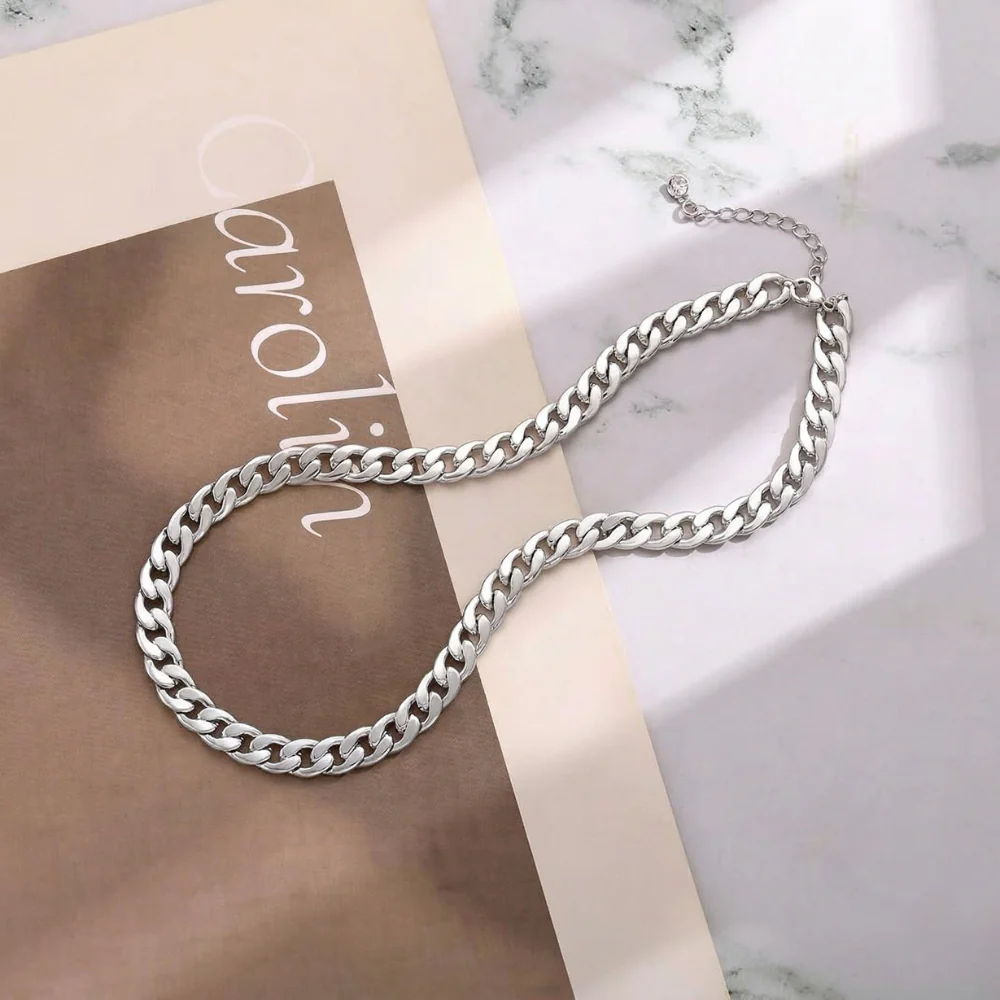 Chunky Cuban Link Necklace | White Gold - Image 2