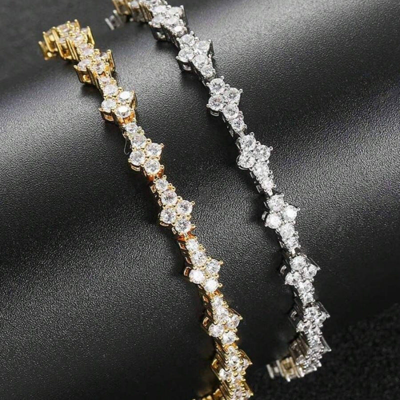 Classic Cluster Tennis Bracelet | Gold - Image 4