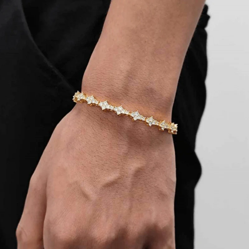 Classic Cluster Tennis Bracelet | Gold - Image 5