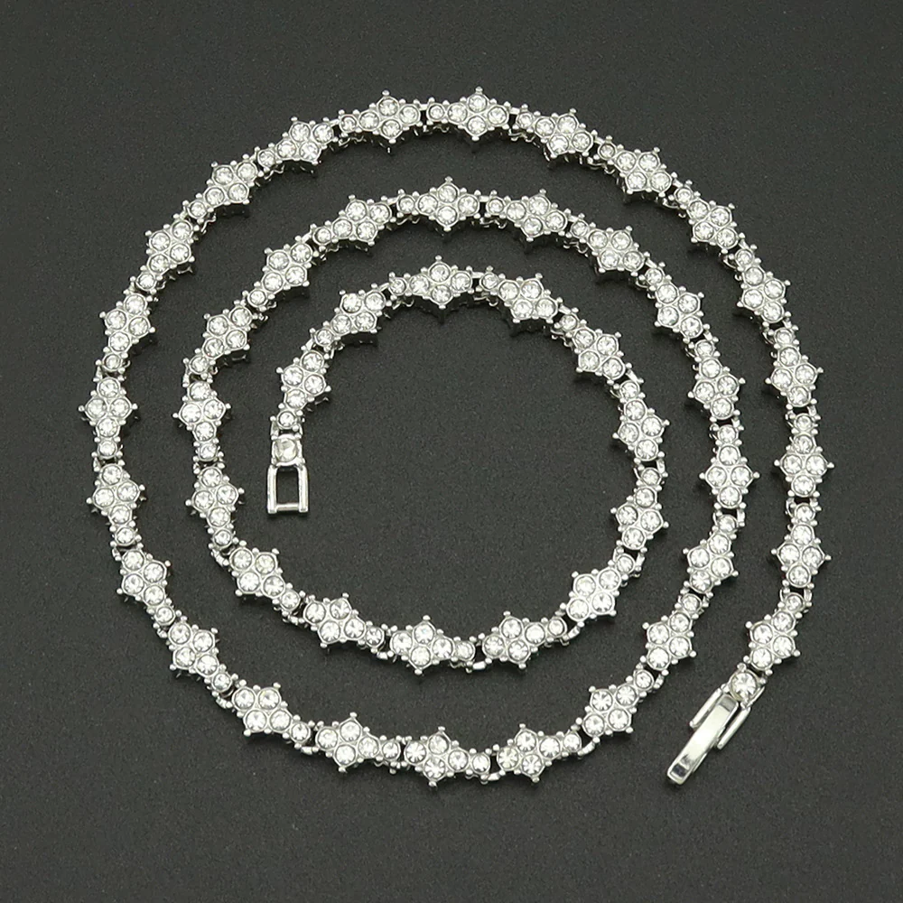 Classic Cluster Tennis Necklace | Gold - Image 2