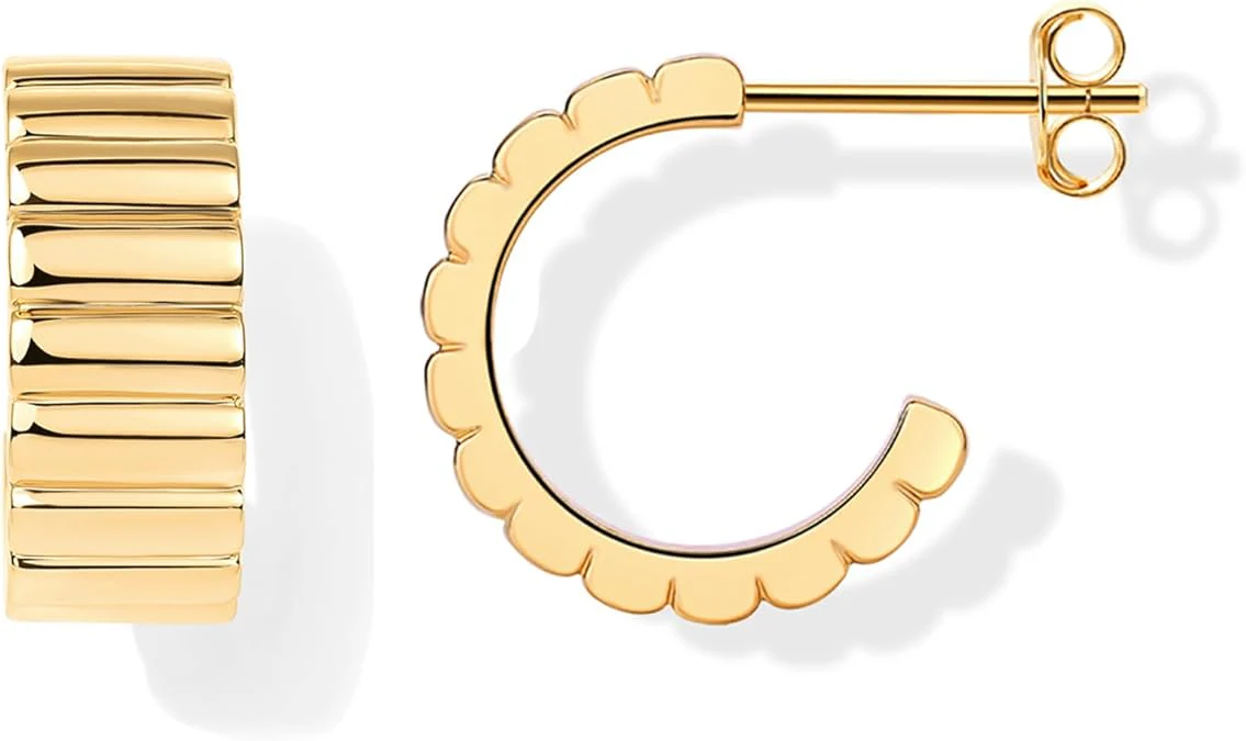 Classic Ridge Earrings | Gold - Image 2