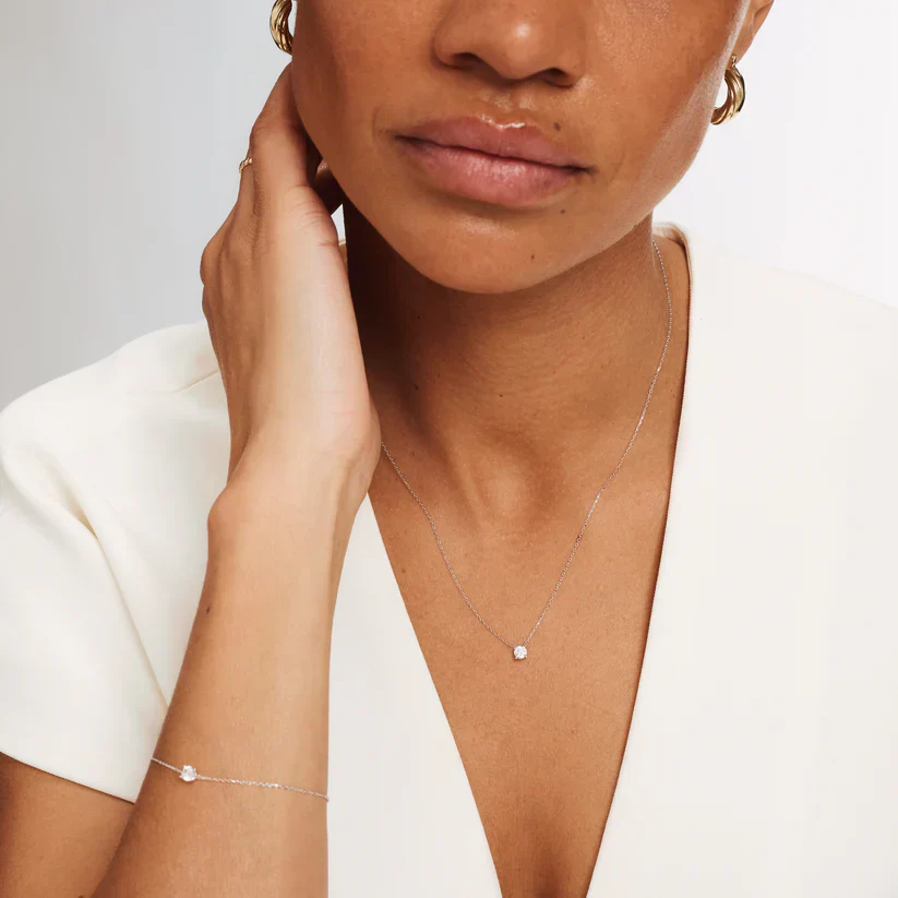 Cléa Stone Necklace | White Gold - Image 5