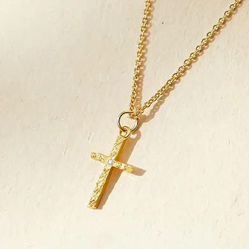 Cross Initial Necklace Set | Gold - Image 4