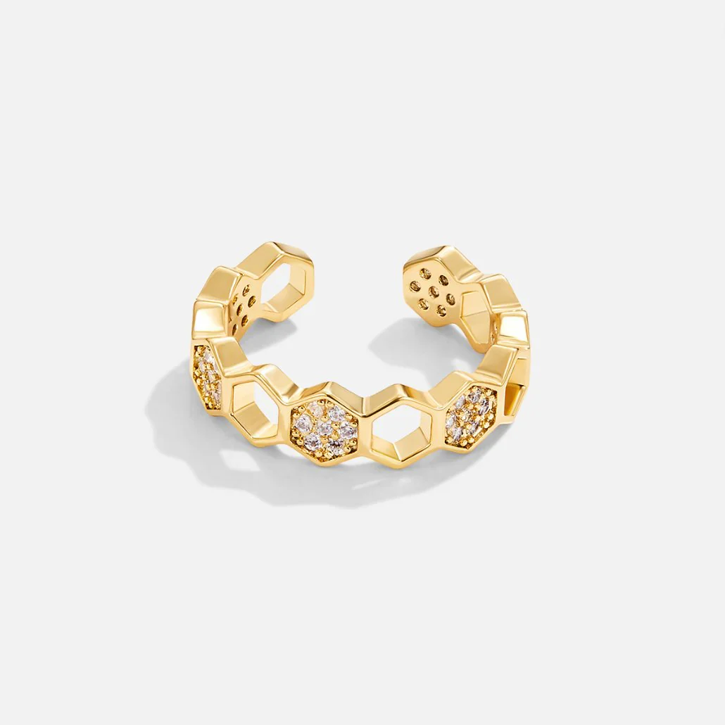 Crystal Honeycomb Ring | Gold - Image 5