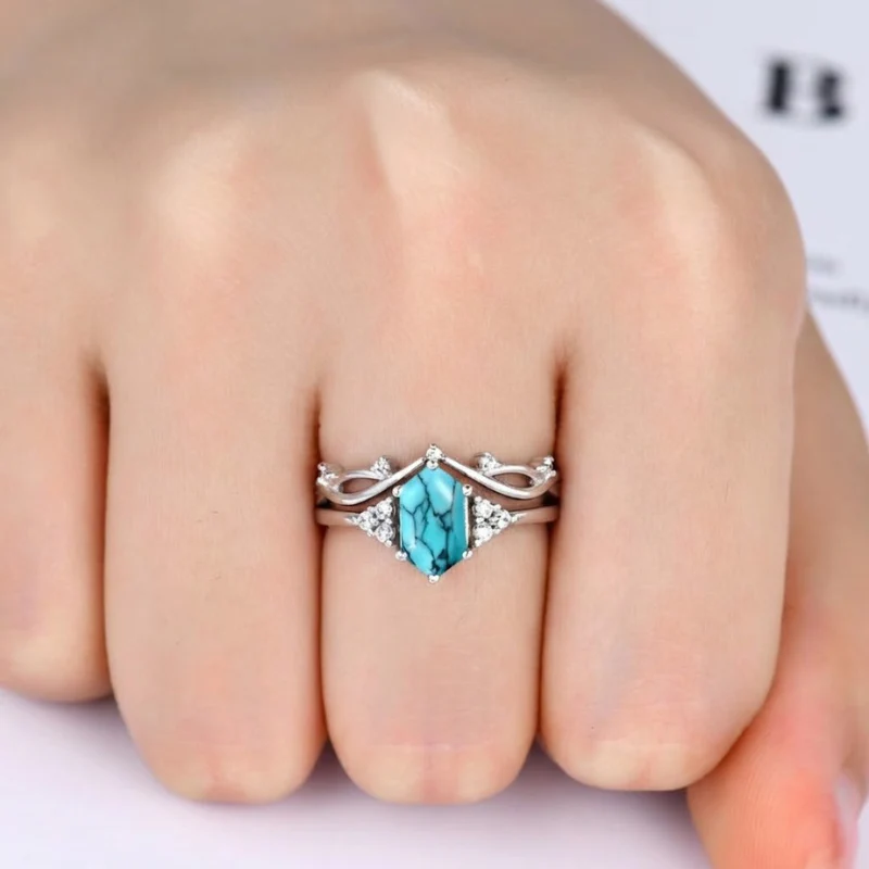 Elarin Sea Crest Ring Set | White Gold - Image 3