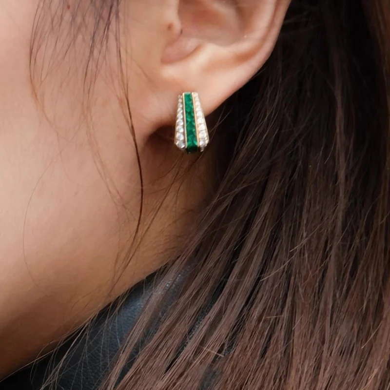 Emerald Sienna Earrings | Gold - Image 2
