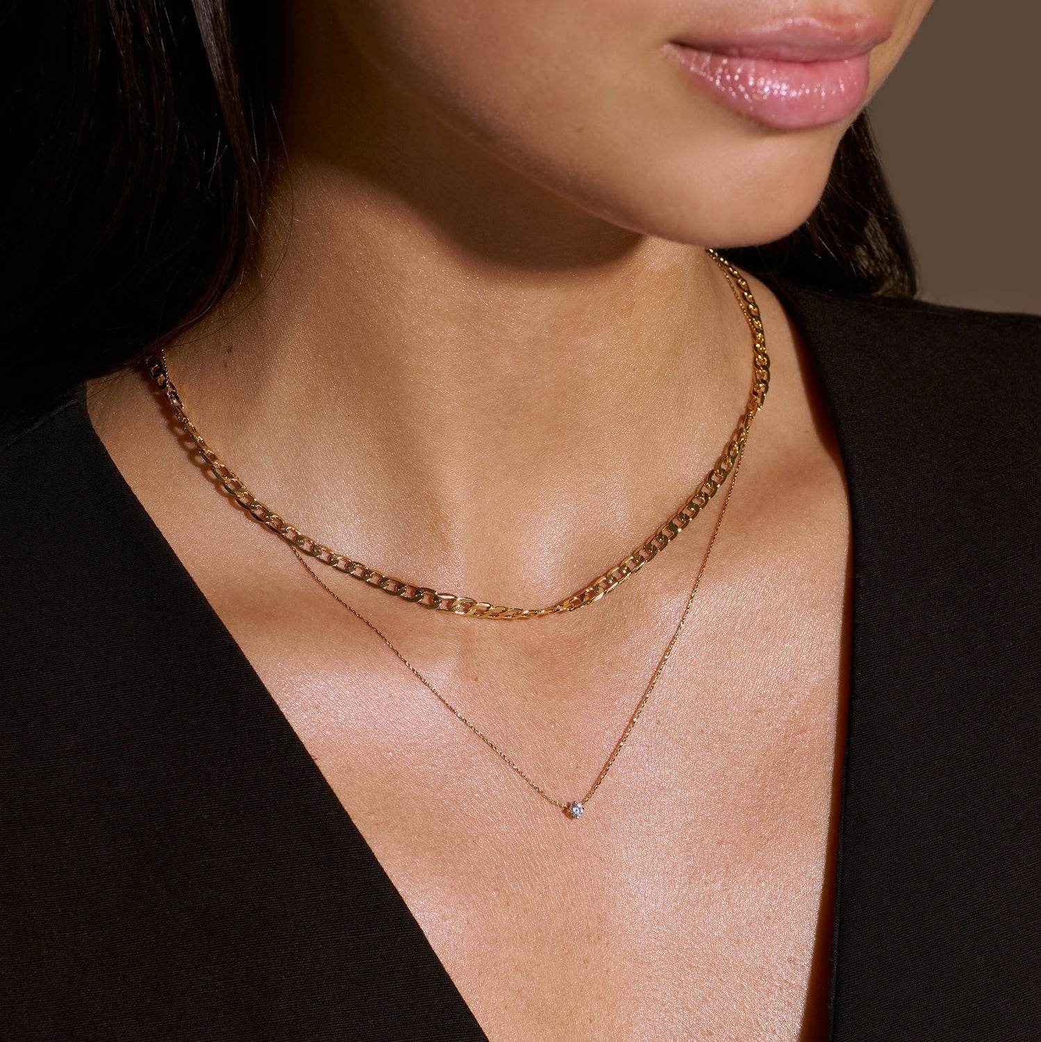 Flat Link Curb Chain Necklace | White Gold - Image 6