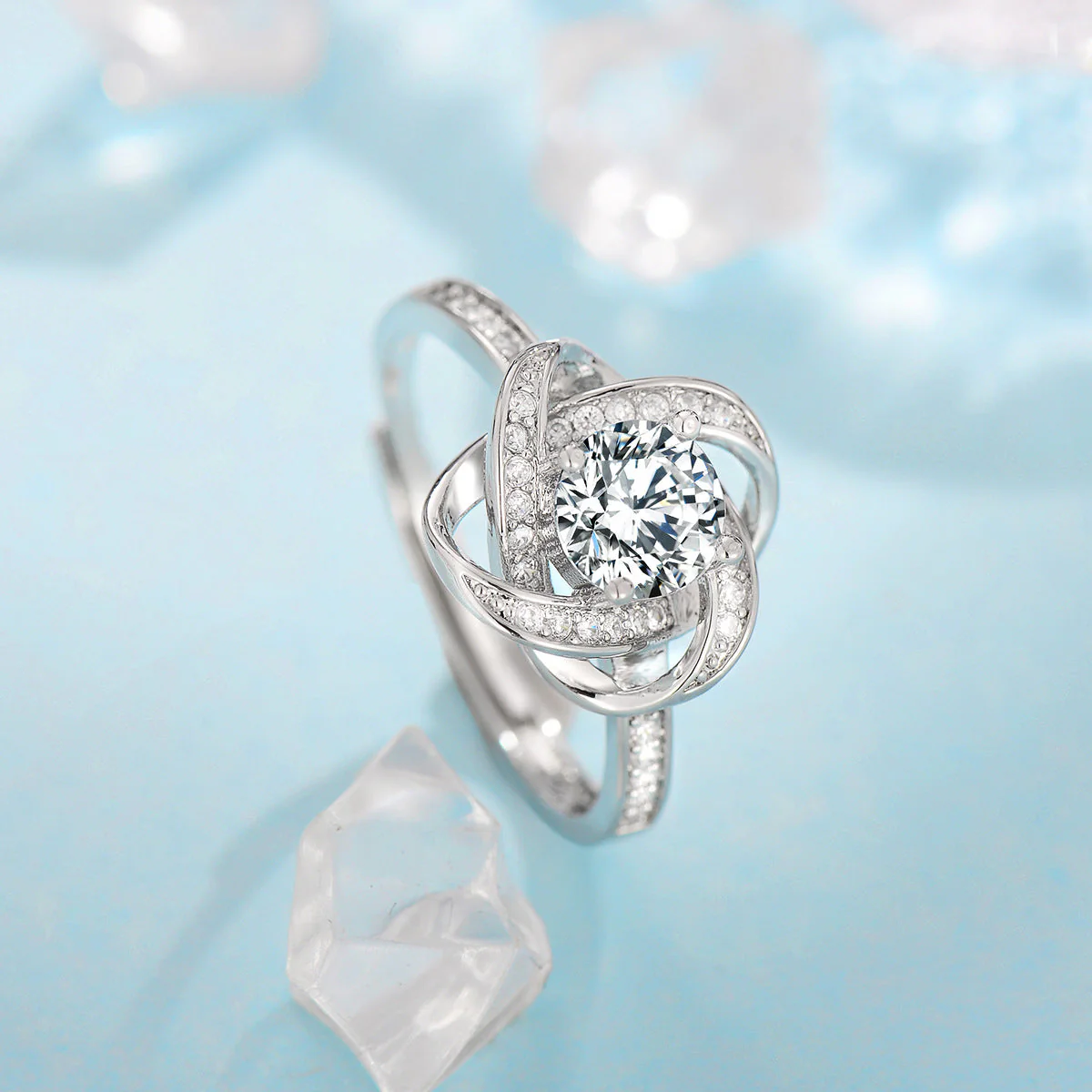 Fleur de Givre Clover Knot Set | White Gold - Image 3