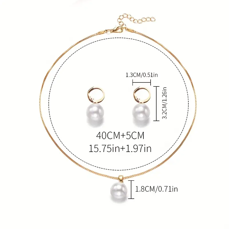 Golden Grace Pearl Jewelry Set | Gold - Image 8