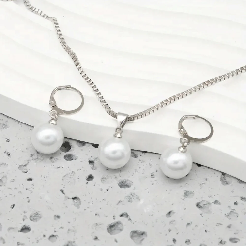 Golden Grace Pearl Jewelry Set | White Gold - Image 2