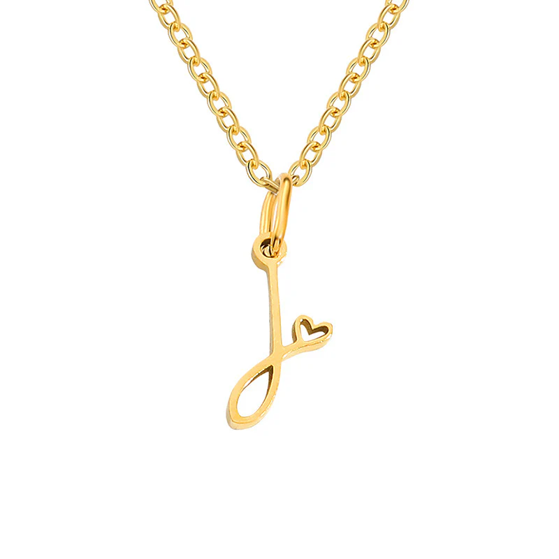 Heart Initial Necklace | Gold - Image 10