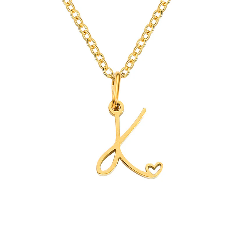 Heart Initial Necklace | Gold - Image 11