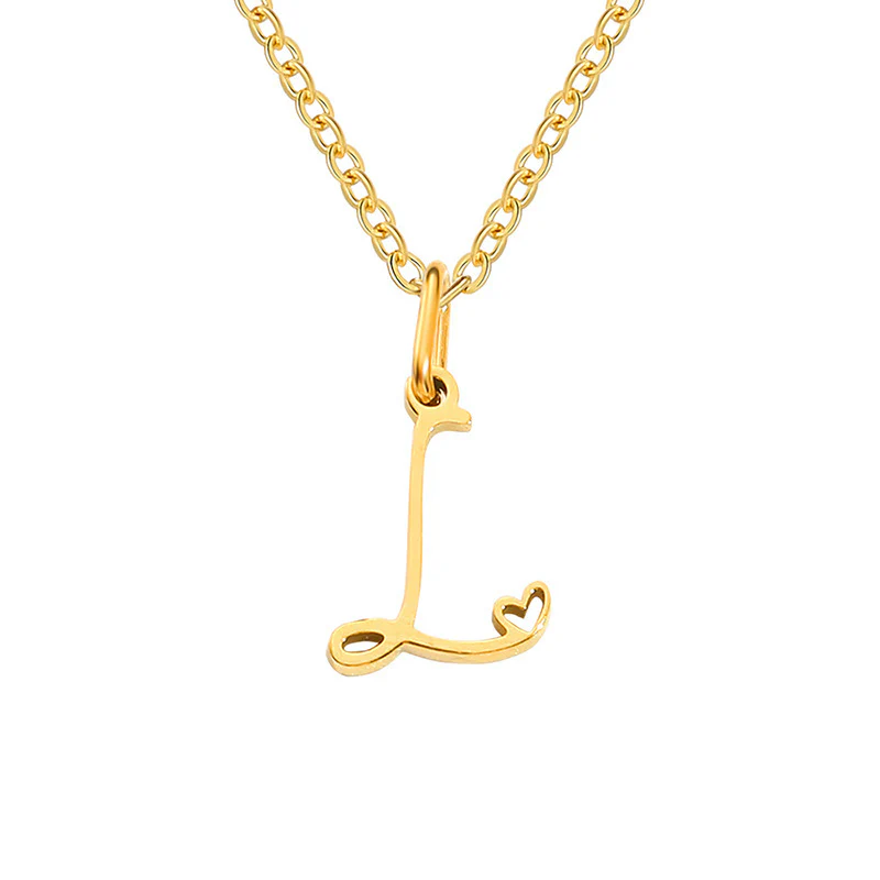 Heart Initial Necklace | Gold - Image 12