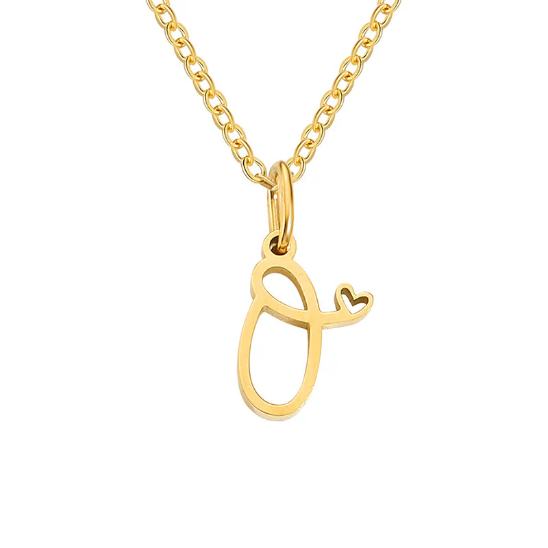 Heart Initial Necklace | Gold - Image 15