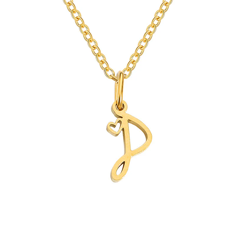 Heart Initial Necklace | Gold - Image 16