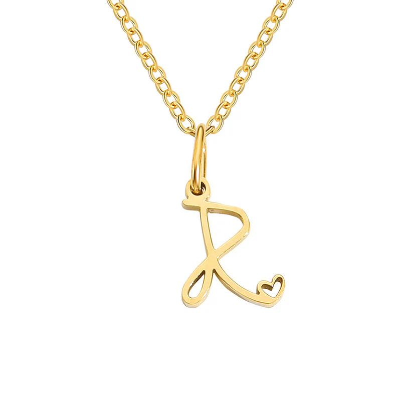 Heart Initial Necklace | Gold - Image 18