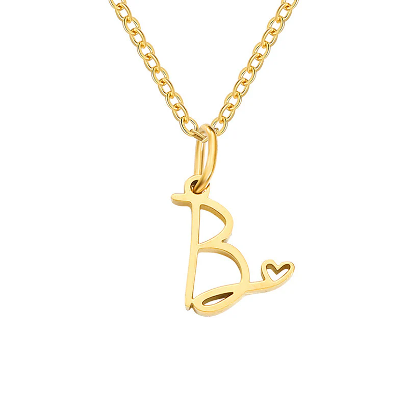 Heart Initial Necklace | Gold - Image 2