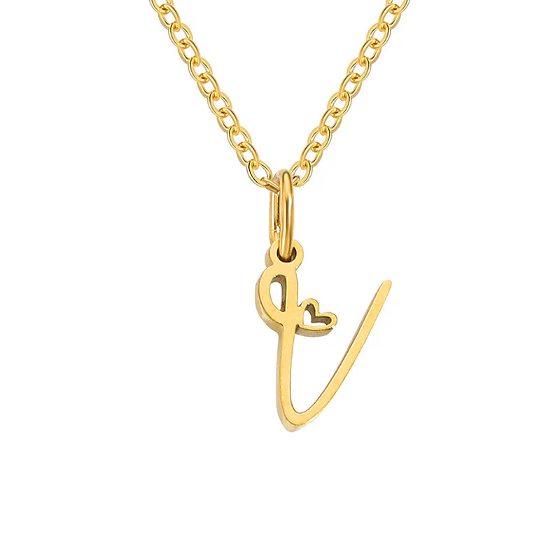 Heart Initial Necklace | Gold - Image 22