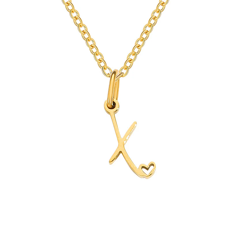 Heart Initial Necklace | Gold - Image 24