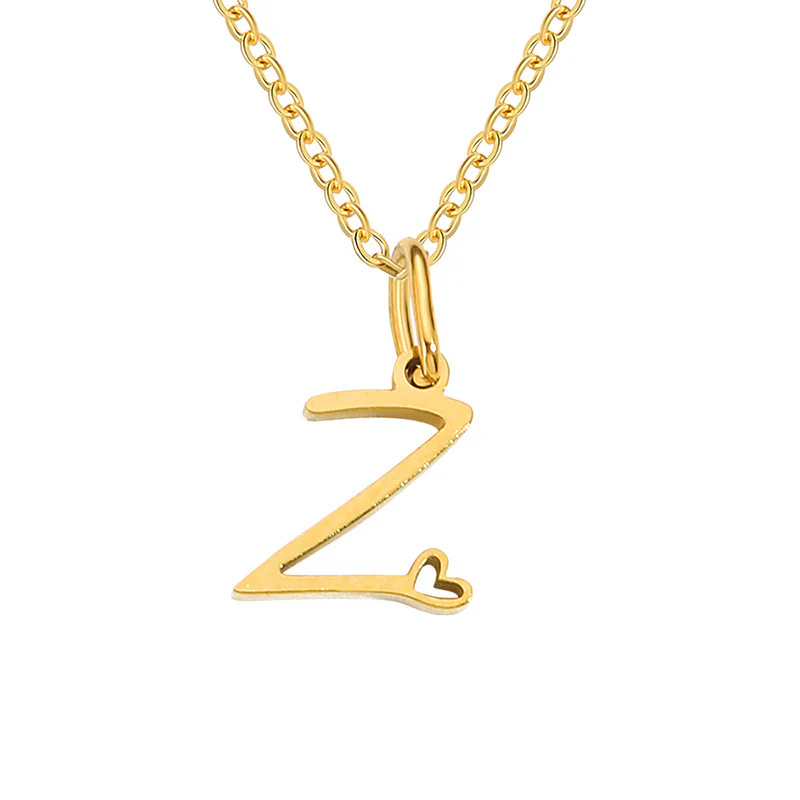 Heart Initial Necklace | Gold - Image 26
