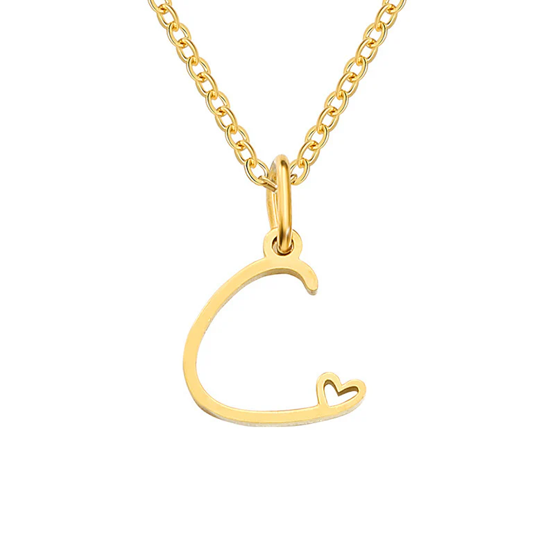 Heart Initial Necklace | Gold - Image 3