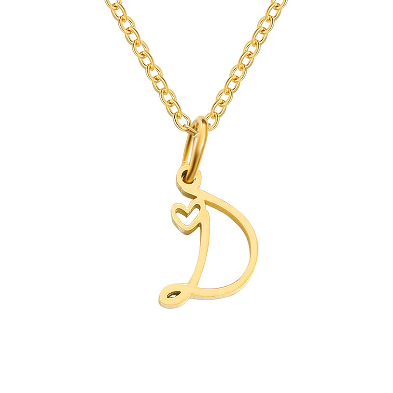 Heart Initial Necklace | Gold - Image 4