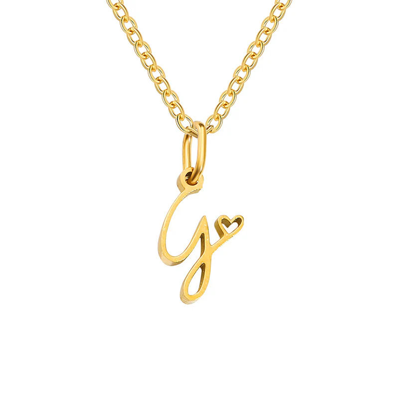 Heart Initial Necklace | Gold - Image 7