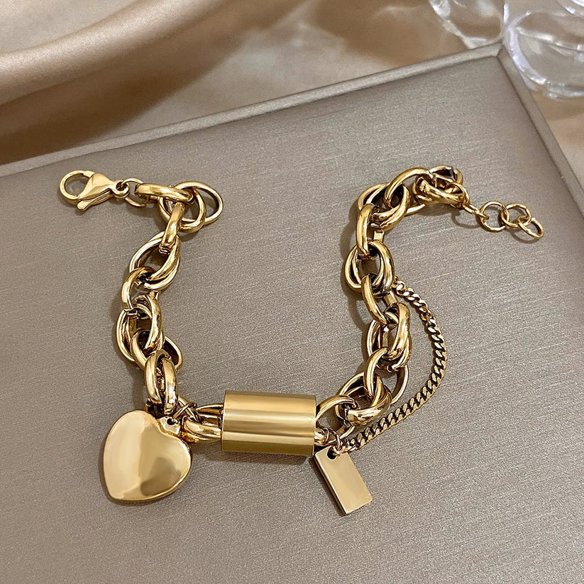 Heartened Chunky Bracelet | Gold - Image 4