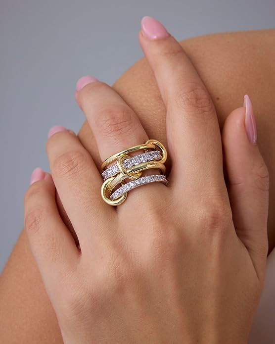 Interlock Stack Rings | Gold - Image 2
