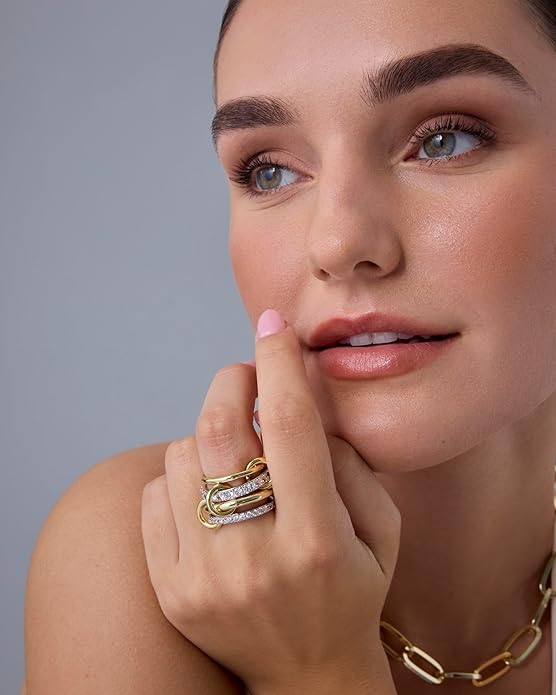 Interlock Stack Rings | Gold - Image 3