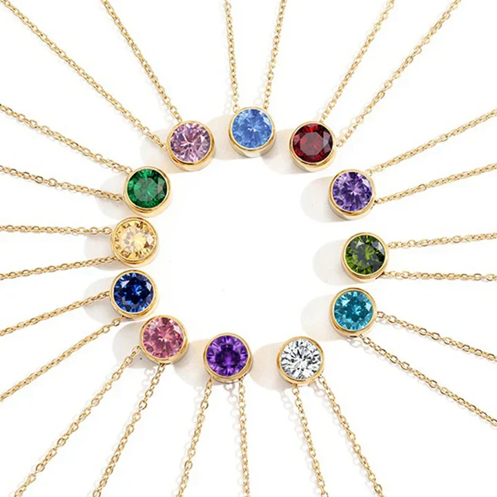 Lunaria Gemmara Birthstone Necklace | White Gold - Image 13