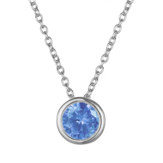 Lunaria Gemmara Birthstone Necklace | White Gold - Image 3