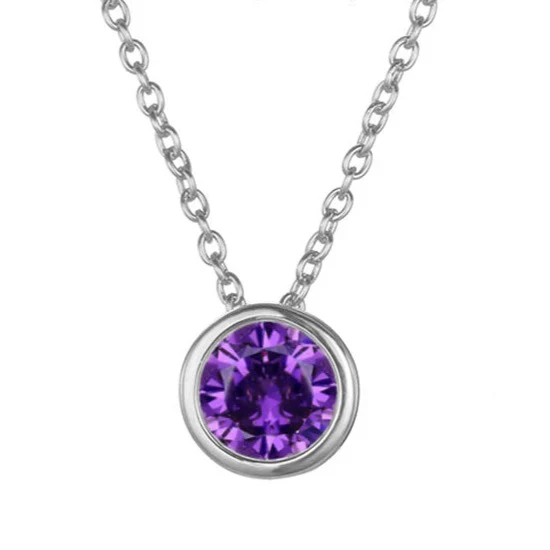Lunaria Gemmara Birthstone Necklace | White Gold - Image 6