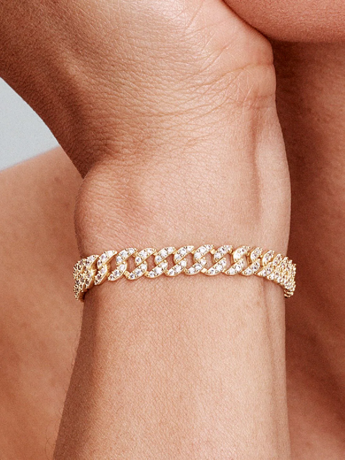 Pave Cuban Bracelet | Gold - Image 6