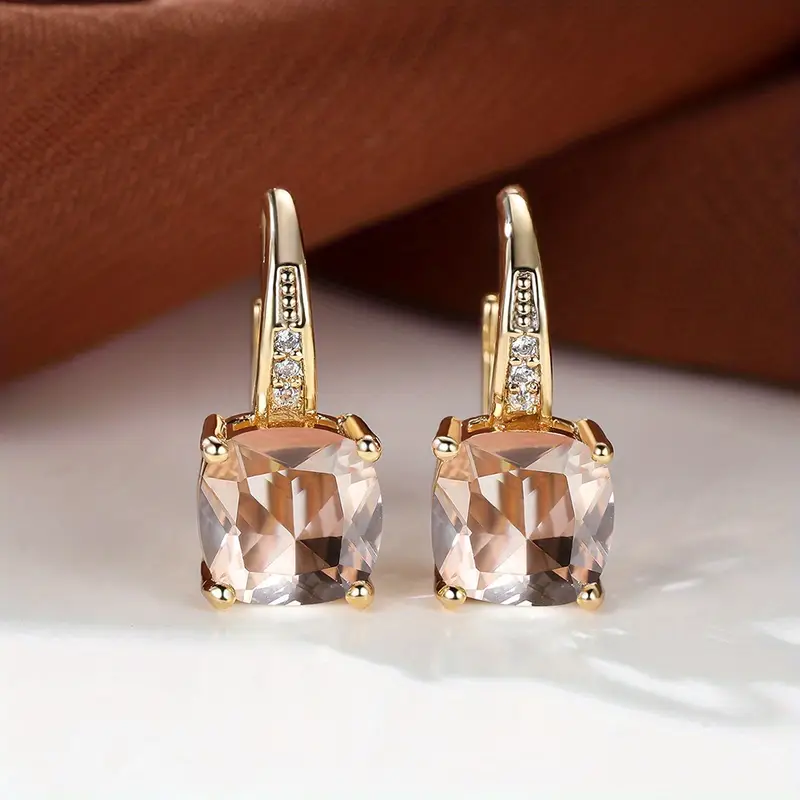 Mystic Sapphire Stone Hoop Earrings | Gold - Image 10