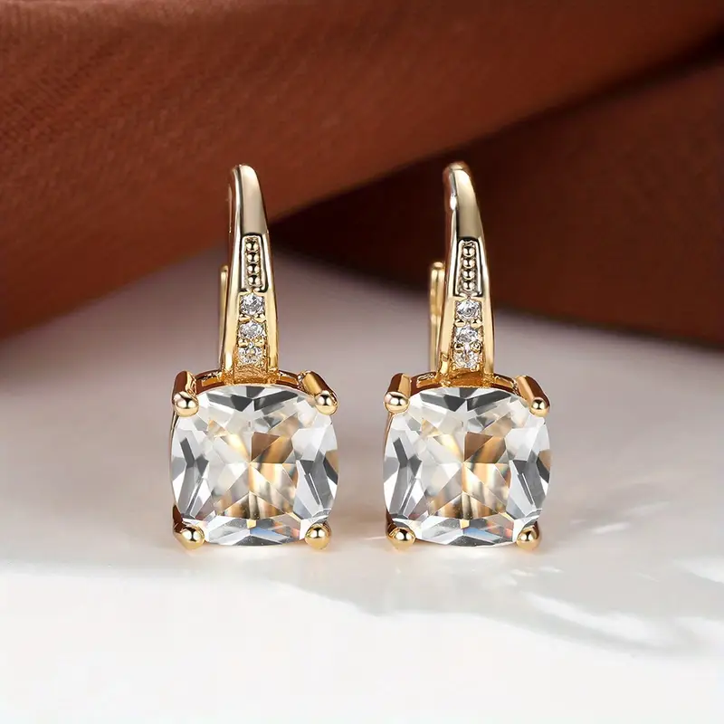 Mystic Sapphire Stone Hoop Earrings | Gold - Image 3
