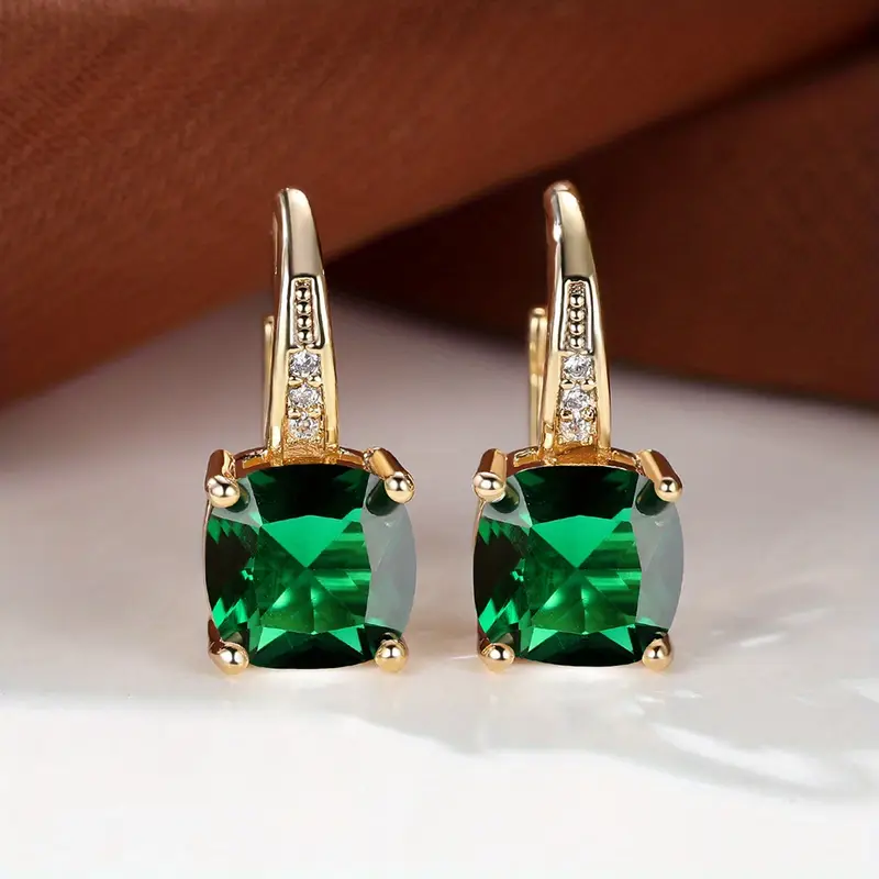 Mystic Sapphire Stone Hoop Earrings | Gold - Image 6