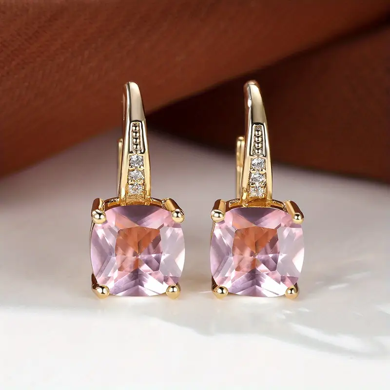 Mystic Sapphire Stone Hoop Earrings | Gold - Image 7